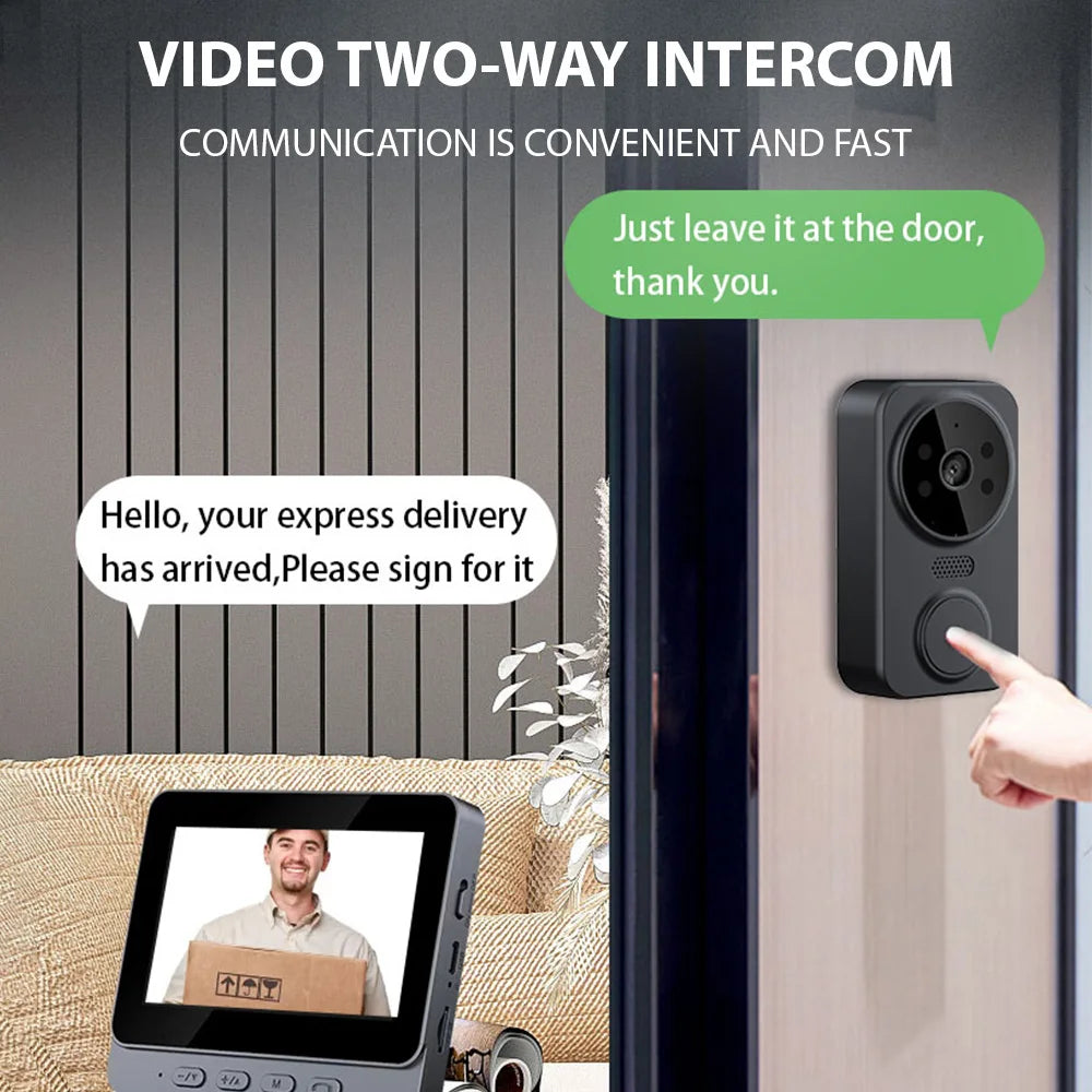 4,3'' scherm draadloze visuele intercom deurbel