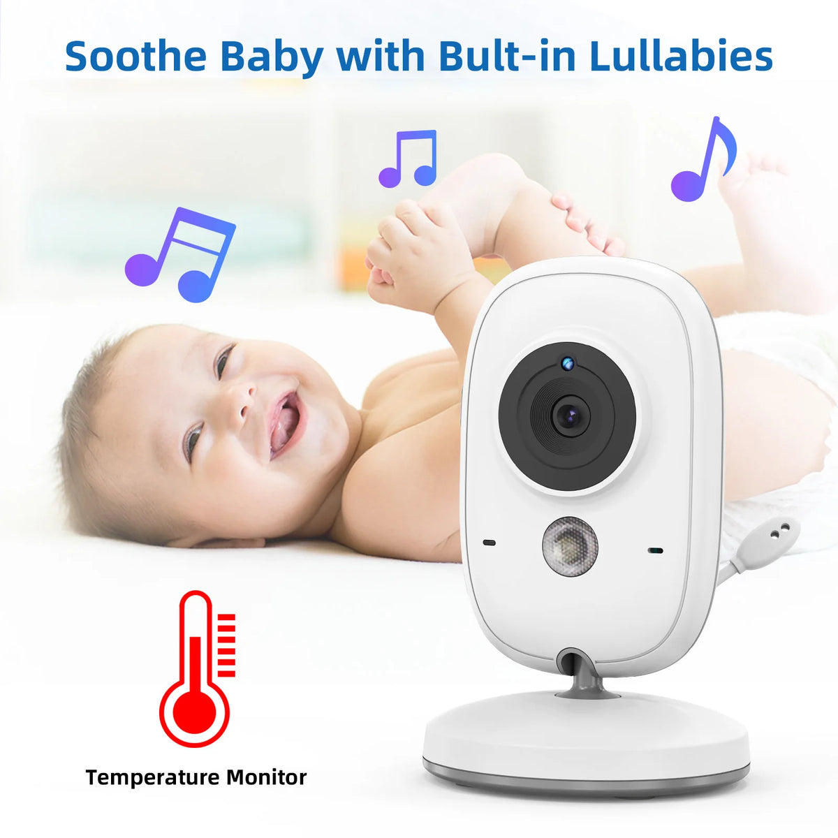 Babyphone vidéo sans fil avec berceuses