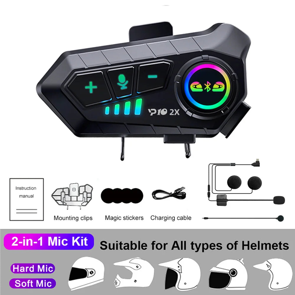 Bluetooth Motorhelm Intercom