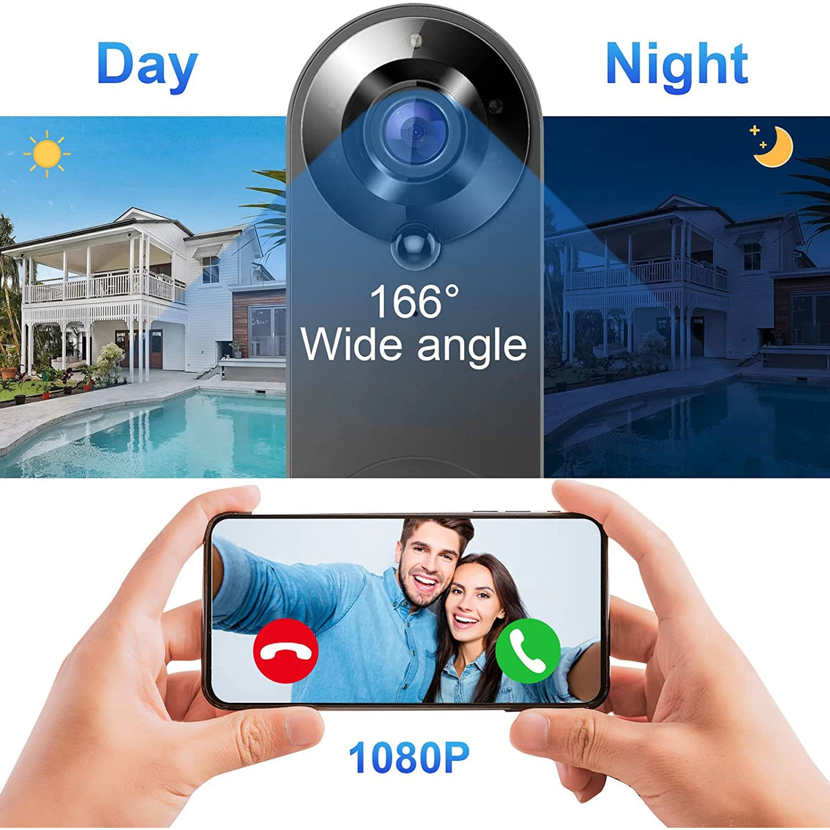 1080P draadloze videodeurbelcamera