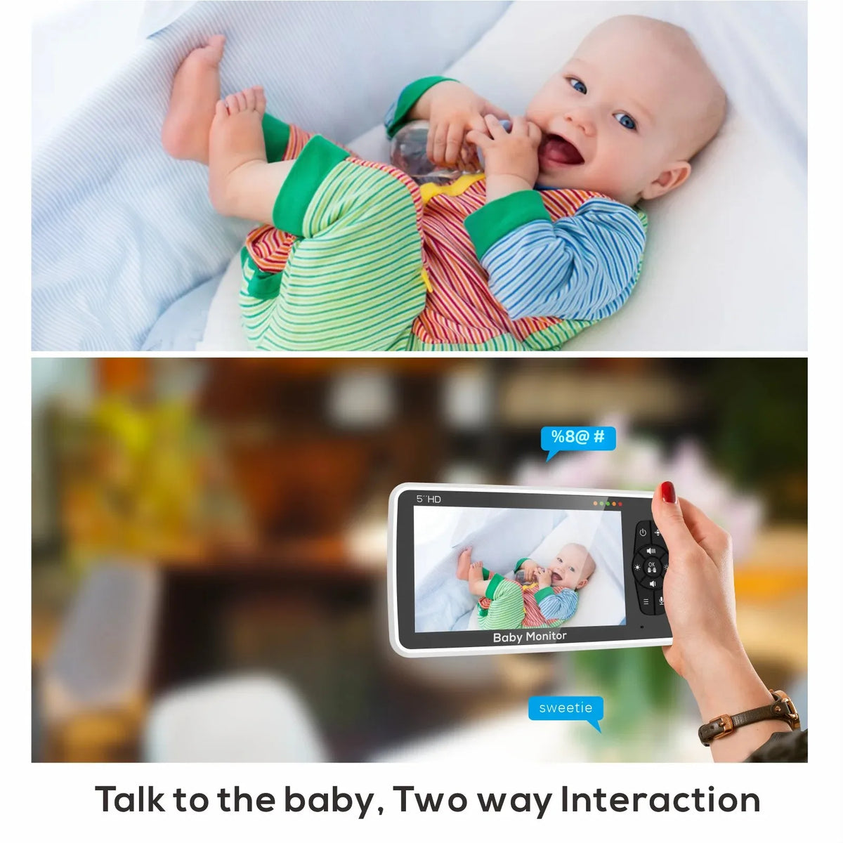 Caméra et moniteur vidéo pour bébé de 5 pouces