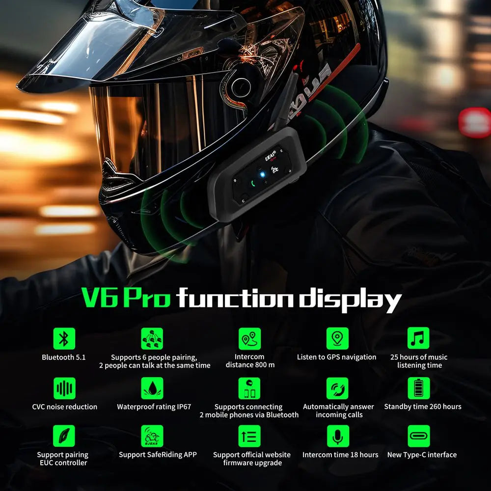 Motorfiets Intercom Helm Bluetooth Headset