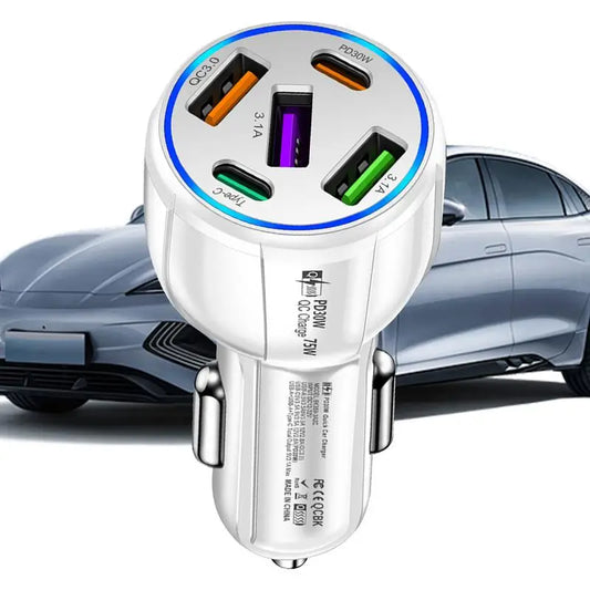 5-in-1 Multi-Port Car Charger