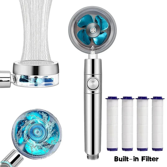 360 Degrees Rotation Turbo Fan Shower Head