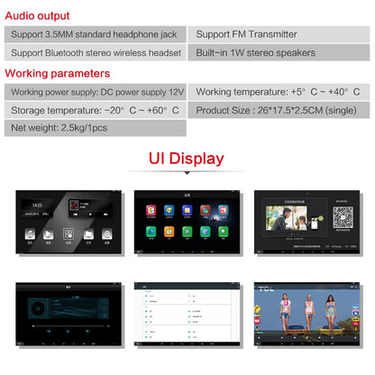 Android Auto Hoofdsteun Speler 11.6''