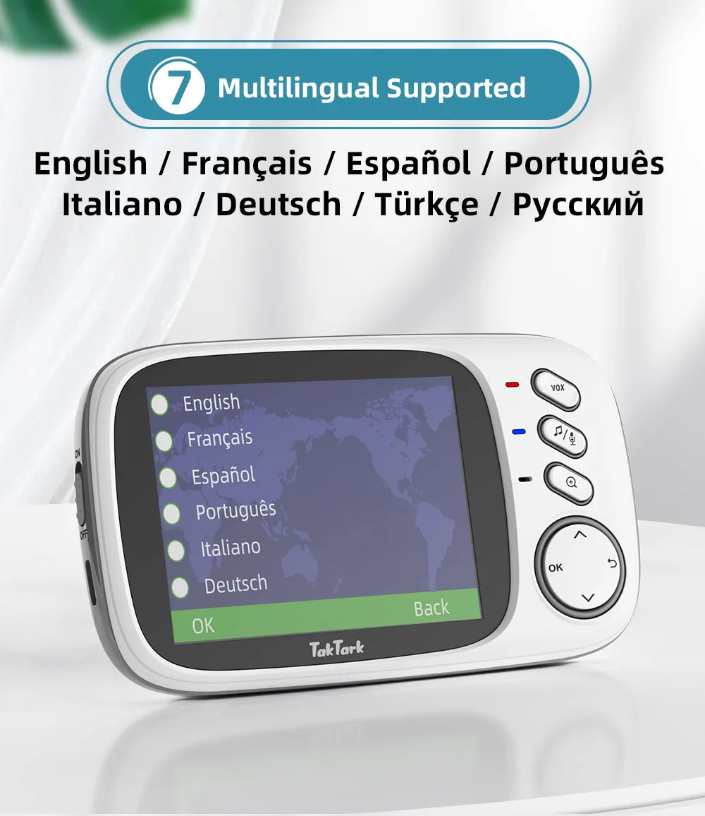 Draadloze videobabyfoon met slaapliedjes