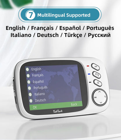 Draadloze videobabyfoon met slaapliedjes