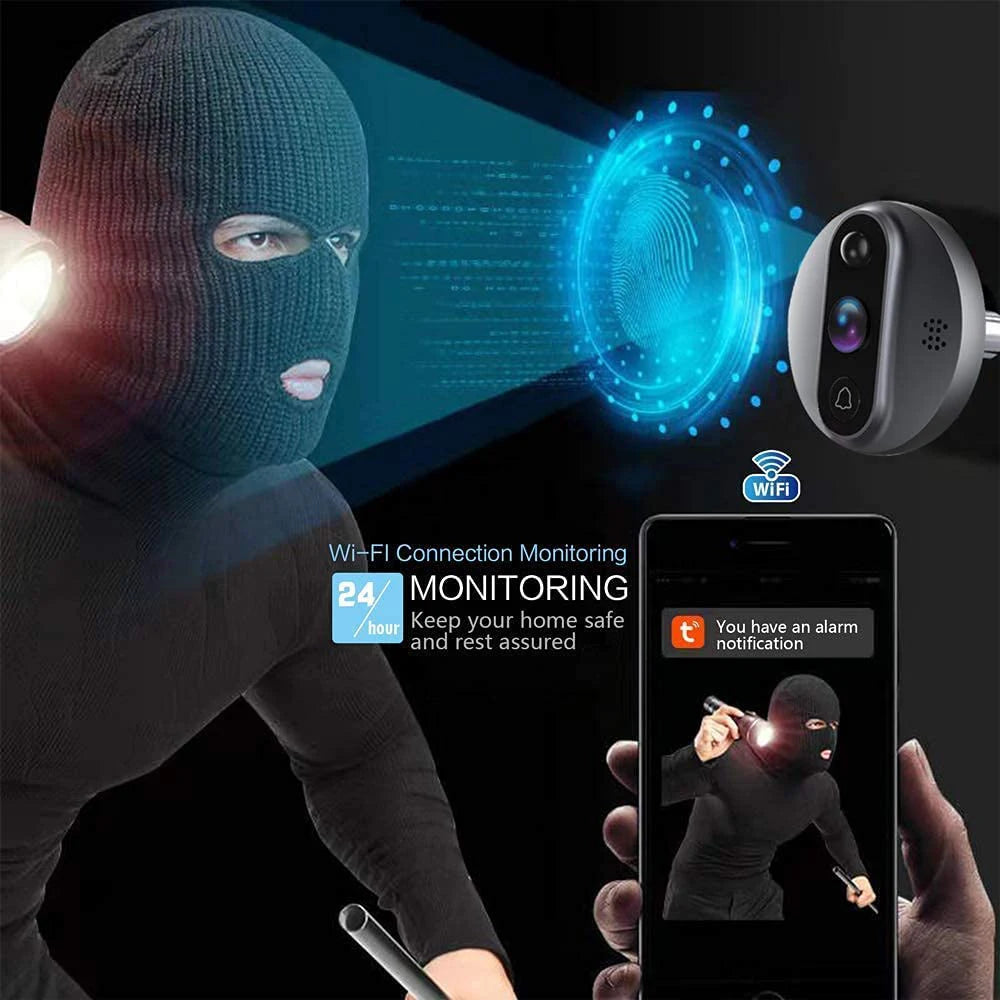 Sonnette de porte intelligente WiFi 3MP 1080P