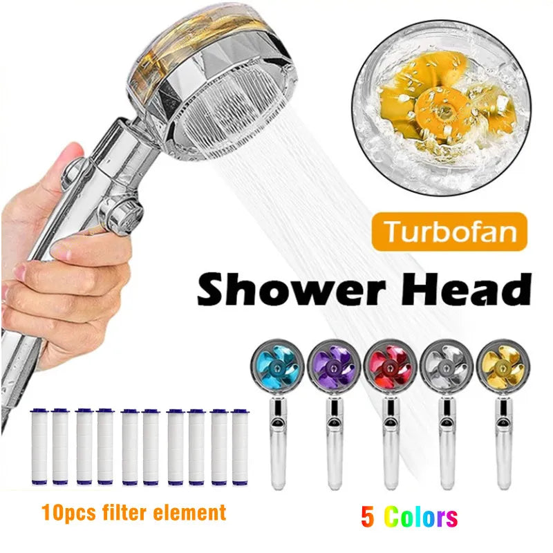 360 Degrees Rotation Turbo Fan Shower Head